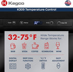 Kegco K309X-2 Keg Dispenser, 2 Faucet, Black Stainless Steel