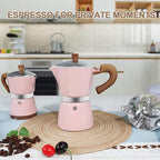 Aluminum 12 Cup 600ml Moka Pot Express Coffee Maker Stovetop Espresso Colorful Coffeemaker Italian Classic Style Brewing Greca Cafe Mocha Machine for Cafeteras Lover Camping Travel and Home Use 20oz