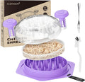 Cleangor Chicken Shredder Tool Twist Large, BPA Free Meat Shredder with Ergonomic Handle, Non-Slip Food Shredder Tool for Pork, Beef, Set of Chicken Breast Shredder with Brush & Fork (1, Purple)
