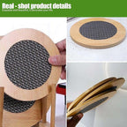 4 Pcs Wooden Trivets Hot Pads for Kitchen,5.7 Inch Trivets with Anti - Slip mesh for Coffee Mat/Table Mats Frying Pans/ot Dishes/Hot Pot/Bowl/Teapot/(Round)