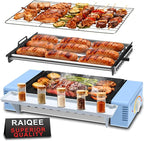 3-in-1 Electric Grill with Hot Dog Roller, Portable Indoor Outdoor BBQ Grill, Griddle and Sausage Roller Machine with Removable Non-Stick Plate & Drip Tray, for Tailgate, Camping, RV, Home Kitchen