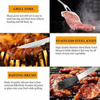 MUJUZE Grilling Accessories,Grill Utensils Set for Outdoor,Barbecue Tool Sets for Men,BBQ Accessories with Apron for Dad,Grill Tool Set,Grill Kit for Camping,Backyard