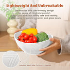 Homienly 9.6 inch Serving Bowls, Large Serving Dishes for Wedding Parties, 60 Oz for Salad, Side Dishes, Pasta, Oval Shape, Microwave & Dishwasher Safe, Set of 4, White