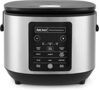 AROMA® 6-Cup (Uncooked)/ 12-Cup (Cooked) Slow Cook Rice Cooker and Brown Rice Cooker with Lift-Out Pot Handles and Silicone Storage Lid, PFAS-Free Ceramic Coating