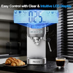 Horavie Espresso Machine 20 Bar, Compact Espresso Maker with Milk Frother, Stainless Steel Cappuccino & Latte Machine with LCD Screen, Adjustable Temperature, 44oz Water Tank for Home, Office