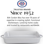 BIA Cordon Bleu Taos Rect Baker, Set of 2-6 Qt & 4 Qt Porcelain Dishes with Handles, Classic Style for Family Cooking & Entertaining, Great for Gifting - Microwave, Oven & Dishwasher Safe Bakeware