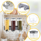 Triple Food Dispenser - 3 Set Easy To Use Dry Food Dispenser for Candy, Nuts, Rice, Granola, Cereal - Dispensing 1 Oz Per Twist And Preserving Freshness For Fun, Easy Serving.5.4 L (Each Set)(Gray)