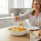 Ceramic Casserole Dish with Handle, 33 oz Set of 2, 8.5" Round Au Gratin Baking Dishes – For Pie Pan, Quiche, Tart Pan, Apple Pie Plate – For 2-3 Person Servings – Oven Safe, Easy Clean
