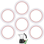 [UPGRADED] Sealing Gasket for Bialetti New Brikka 4 Cups (5.7 Oz 170ML) Stovetop Espresso Maker - 6 PCS Replacement Food Grade Silicone Seal Ring for Aluminum Stovetop Coffee Maker Pots