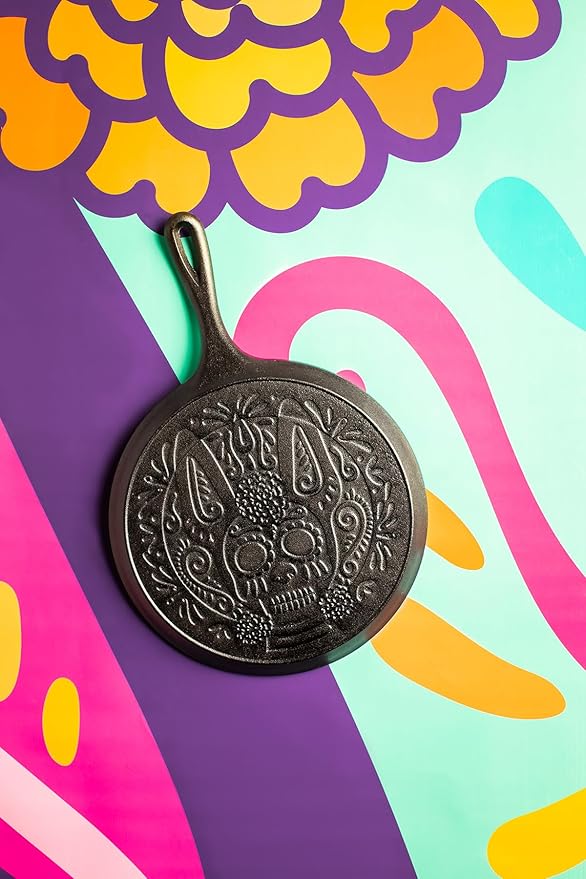 Xolo Sugar Skull Cast Iron Griddle