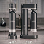 Fizzit Spärklï Stainless Steel Sparkling Water Maker with 2 CO2 Cylinders & 1L Reusable Bottle – Soda Streaming Machine Carbonated Water Maker for Home – No Electricity Needed, Dishwasher Safe