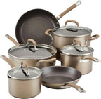 Circulon Premier Professional Hard Anodized Nonstick Cookware Induction Pots and Pans Set, 10 Piece, Bronze