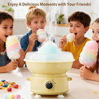 Cotton Candy Machine for Kids & Family, Mini Cotton Candy Maker with 10 Sticks & Sugar Scoop, Home Birthday Family Party Christmas Gift