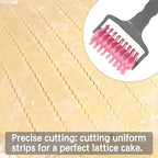 Pastry Wheel Cutter, Pasta Cutter Wheel for Fluted Pastry Ravioli Cutter Wheel with Handle, Designs Pizza Pie Crust Decorating Tools for Home and Kitchen Use