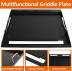 Full-Size Griddle Inserts with Handles for Weber Spirit 200 Spirit II 200 Series Grills Flat Top Cooking Pan Replacement Part for Weber Spirit I & II E-210 E-220 S-210 S-220 Series