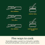 Cuisinart Griddler Indoor Grill, Panini Press, Sandwich Maker & More, 5-in-1 Grilling, Dishwasher-Safe Nonstick Cooking Plates, GR-4NP1, Stainless Steel