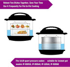 Aozita Stackable Steamer Insert Pans with Sling for Instant Pot Accessories 6/8 qt - Pot in Pot, Baking, Casseroles, Lasagna Pans, Food Steamer for Pressure Cooker, Upgrade Interchangeable Lids