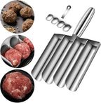 4-in-1 Meatball Maker Tool, 304 Stainless Steel Meatball Scoop & Mold, Makes 4 Uniform Meatballs at Once, Nonstick Release, Dishwasher Safe, for Pasta, Soup, Meal Prep & Party Appetizers