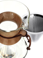 AGOGO Pour Over Coffee Maker Glass - Barista Kit with 304 Stainless Filter for Home, Office, Camping, Cafes - Easy Clean Coffee Dripper Set (Soft Towel&Brush) (34oz Slim Shape w/SS Filter)