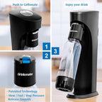 Drinkmate OmniFizz Sparkling Water Maker & Soda Streaming Machine | Carbonates Any Drink | VALUE KIT | Includes Two 60L CO2 Cartridges + One BPA-Free Bottle (Royal Red)