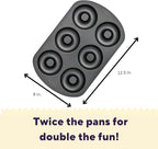 Wilton Gold Non-Stick Donut Pan Set - Quality Baking Pan - Dishwasher Safe & Scratch Resistant - Made Without PFAS - 12.5 x 8 x 1 Inch, 2-Piece Set