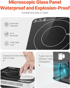 VEVOR Portable Induction Cooktop, 1500W Electric Induction Burner with 9 Temperature Settings, Countertop Induction Hot Plate with 4H Timer, 24H Reservation, Child Lock, Easy to Clean, for Cooking