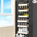 HuggieGems 6 Pack Magnetic Spice Rack Organizer for Refrigerator and Oven, Cream White Fridge Organizers and Storage for Kitchen