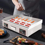 Commercial Electric Griddle, 30" 3000W Electric Countertop Flat Top Griddle Grill, Non-Stick Stainless Steel Teppanyaki Grill, Adjustable Temperature Control 122-572℉ (No Plug)