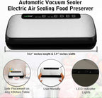 NutriChef Stainless Steel Vacuum Sealer For Food - High-Power Machine with Adjustable Suction, Dry & Moist Modes, LED Lights, Bags, Wine Stopper & Hose, Easy Plug-in Design, Lab-Tested Food Storage
