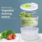 Salad Spinner,Vegetables Fruits Wash Bowl Large Capacity BPA Free Double Layer Detachable Manual Lettuce Spinner,Fruit and Vegetable Washer,Spin and Dry Salad Greens (Blue)