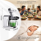 Juicer Machines,ORMEO HOME Cold Press Slow Masticating Juicers with 3.60"Large Feed Chute For Vegetable and Fruit,Easy to Clean,Quiet Motor,BPA-Free,High Juice Yield(Updated)