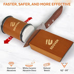Knife Sharpener Tool – Rolling Knife Sharpener Kit with Diamond & Ceramic Discs, Magnetic 15° & 20° Angle Guide, Manual Kitchen Knife Sharpener for Steel Knives, Ideal Gift