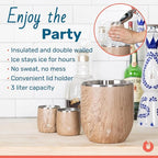 Snowfox Plus - Insulated Ice Bucket with Lid/Scoop, Premium Vacuum Insulated Stainless Steel Ice Buckets for Parties, Ice Box, Home Bar Accessories, Parties Supplies, Bar Decor, 3L