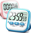 Antonki 2 Pack Classroom Timers for Kids Teachers, Magnetic Countdown Digital Kitchen Timer for Cooking, Study, Exercise, Games, Time Mangement - Loud/Silent Mode - Battery Included