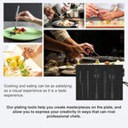 Professional Chef Tools | Plating Tools Culinary Set | Piece Culinary Tool Set | Premium Stainless Steel Chef's Plating Tool Set | Kitchen Tweezers & Fish tongs & Spatula & Slotted Spoon (Black) (5)