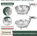 Steamer Basket for Cooking 304 Stainless Steel Entirely Thickened,Collapsible Steamer Insert for Pots, Fits Instant Pot/Skillets (6.5'' To 11‘’)