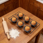 FOSA 6 Cup Popover Pan, Deep Non Stick Carbon Steel Bakeware with Even Heating for Baking Popovers Muffins Puddings and Easy Cleanup