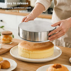 AWTBDP 8 Inch Cake Pan Set of 2, Nonstick Stainless Steel Round Layer Cake Baking Pans with 100PCS Parchment Papers, Circle Cake Pan Tins for Birthday Christmas, Non-Toxic & Healthy, Dishwasher Safe