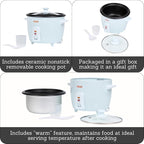 IMUSA Electric Rice Cooker 16 Cup Cooked 8 Cup Uncooked – Ceramic Nonstick Pot, Multi Cooker for Rice, Quinoa, Oatmeal, Stew – Keep Warm Function – Compact for Kitchen Dorm RV