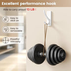 pickpiff White Self Adhesive Coat Hooks for Hanging: 13LB Extra Strong Stainless Wall Hook for Towel, Utensil, Backpack, Hat, Sturdy Metal Hanger for Bathroom, Kitchen, Door, 4-Pack
