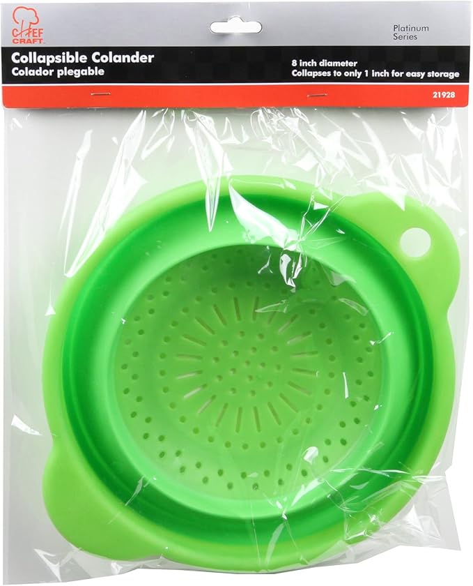 Chef Craft Select Silicone Plastic Colander, 8 inch, Color May Vary