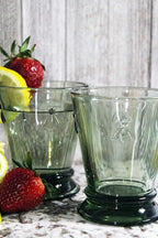 La Rochere Napoleon Bee Green Tumbler Set of 6 – La Rochere Bee Glassware Sets – Fancy Glassware Drinking Glasses (9 oz)
