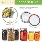 Dalzom® 72Pcs Canning Lids with 72Pcs Rings Regular Mouth, Premium Mason Jar Lids with Rings for Ball, Kerr Jars - Food Grade Material, 100% Fit & Airtight for Regular Mouth Mason Jars