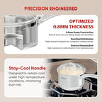 SUNHOUSE – 2 Quarts Stainless Steel Sauce Pan with Lid - PFOA-Free, Stainless Steel Sauce Pan, Advanced Impact Bonding Induction Base, Stay-Cool Handle, Compatible with All Cooktops