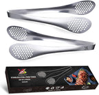 MSY BIGSUNNY 11Inch Kitchen Cooking Food Tongs Stainless Steel Buffet Tongs (silver, 2 pack)