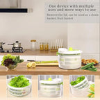 Capacity 3L Salad Spinner Vegetable Washer Fruit Veggie Bowl Collapsible Salad Spinner with Lid Veggie Dryer Set for Kitchen Tools of Lettuce Dryer Salad Shooter Small Salad Spinner