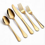 Gold Silverware Set, LIANYU 20 Piece Stainless Steel Flatware Cutlery Set for 4, Gold Mirror Finish, Ideal for Home Wedding Festival Party, Dishwasher Safe