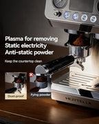 HERTELLA Espresso Machines with Burr Grinder, 20 Bar Visual Pressure Gauge, Milk Frother Steam Wand, Stainless Steel, 4 Temperature Modes (Hot and Cold Brew)，Automatic Pressure Release Function