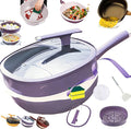 12in Titanium Alloy Non-Stick Pot with Lid with Steamer 2026 Upgrade Titanium Pot Titanium Frying Pans Nonstick Titanium Pots and Pans, Nonstick Frying Pan Cookware Sets