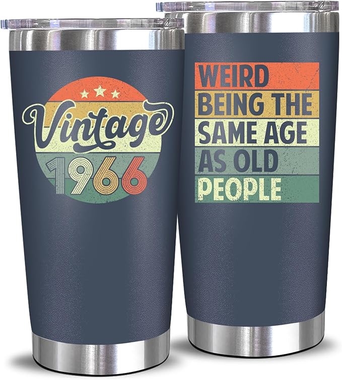 NewEleven 60th Birthday Gifts For Men Women - 1966 60th Birthday Decorations For Him Her - Turning 60 Year Old Gifts For Man, Woman, Mom, Dad, Wife, Husband - 20 Oz Tumbler